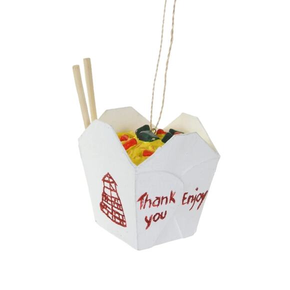 Cody Foster Chinese Food Ornament, Take Out Box, Chop Sticks - Picture 1 of 6